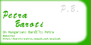 petra baroti business card